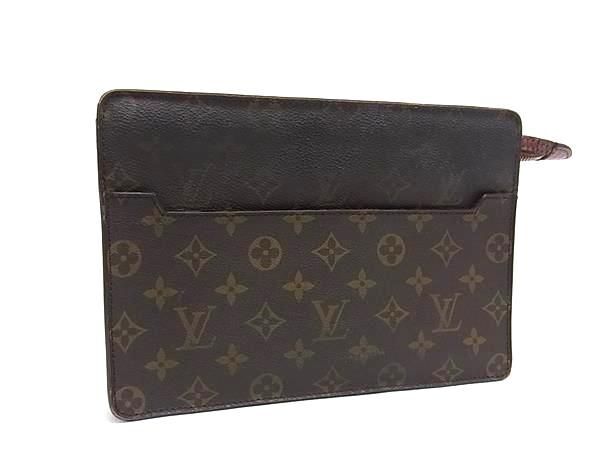 1円 LOUIS VUITTON ルイヴィトン モノグラム M51795 モノグラム ポシェット オム クラッチバッグ セカンドバッグ ブラウン系 AW3645_画像1