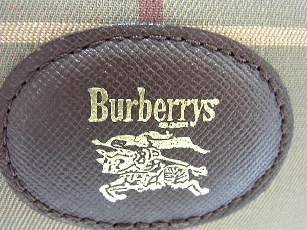 1円 ■美品■ Burberrys バーバリーズ ナイロンキャンバス×レザー クロスボディ ショルダーバッグ 斜め掛けかばん カーキ系 AZ1113_画像6