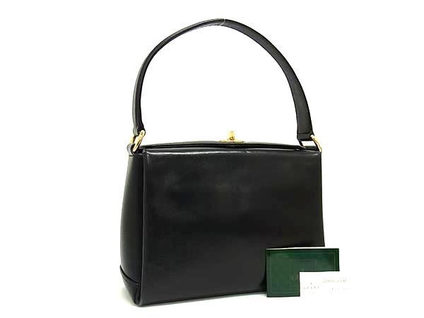 1円■美品■ GUCCI オールドグッチ 000 26 0025 ヴィンテージ レザー ターンロック ワンハンドル ハンドバッグ ブラック系 AZ0553_画像1