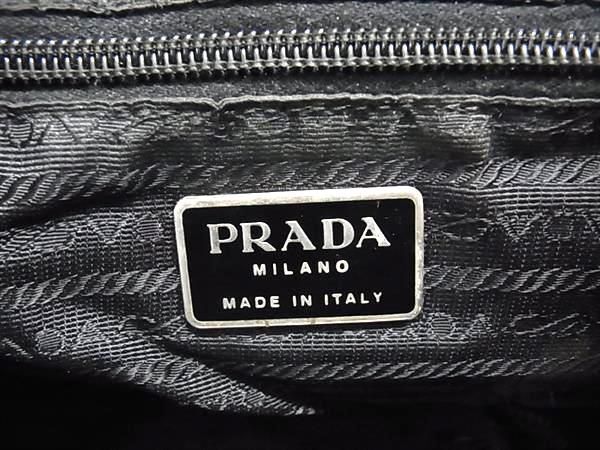 1円 PRADA プラダ テスートナイロン 巾着型 リュックサック デイパック バックパック レディース メンズ ブラック系 CC2358_画像6