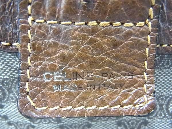 1円 CELINE セリーヌ マカダム柄 PVC ミニボストン ハンドバッグ トート レディース メンズ ブラウン系 BF6782_画像6