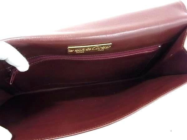 1円 ■美品■ Cartier カルティエ マストライン レザー クラッチバッグ セカンドバッグ レディース メンズ ボルドー系 AX5972_画像4