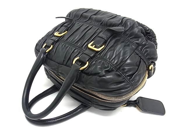 1円 ■美品■ PRADA プラダ レザー クロスボディ 2WAYハンドバッグ ショルダー レディース ブラック系 AZ0526の画像3