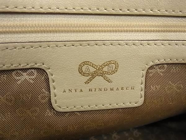 1 иен # прекрасный товар # ANYA HINDMARCH Anya Hindmarch кожа кисточка 2WAY плечо ручная сумочка женский слоновая кость серия BF6747