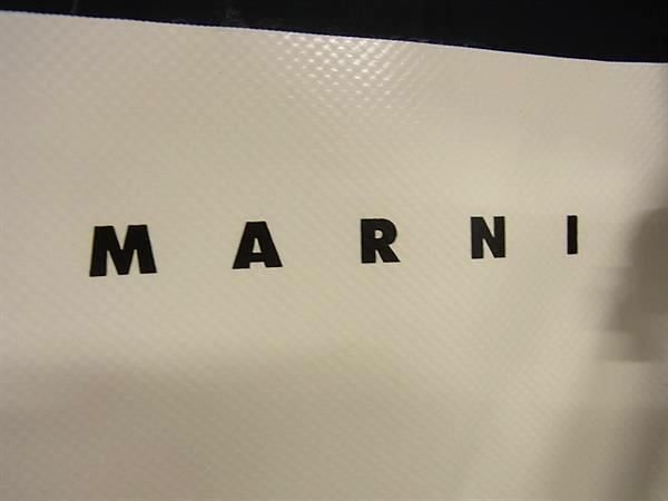 1円 ■美品■ MARNI マルニ TRIBECA PVC トートバッグ ショルダーバッグ ハンドバッグ レディース アイボリー系×ブラック系 AY1537の画像6