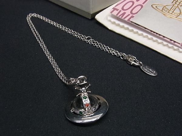 1円 ■美品■ Vivienne Westwood ヴィヴィアンウエストウッド ニュータイニーオーブ ネックレス アクセサリー シルバー系 AX4164_画像1