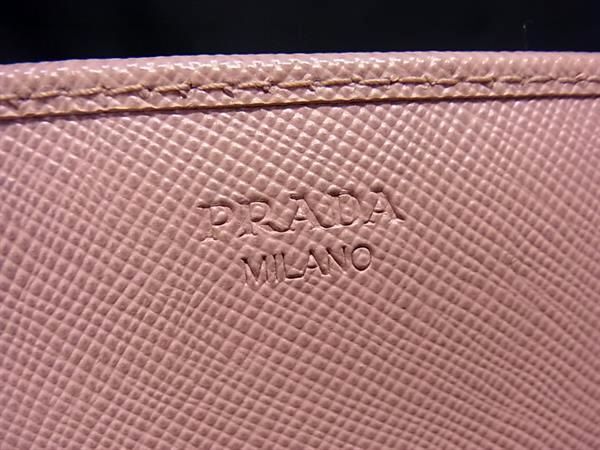 1円 ■美品■ PRADA プラダ サフィアーノレザー 二つ折り 長財布 ウォレット 札入れ 小銭入れ カード入れ レディース ピンク系 FC0941_画像7