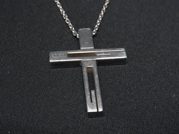 1 иен GUCCI Gucci Cross 10 знак . колье подвеска аксессуары женский мужской оттенок серебра FC1733