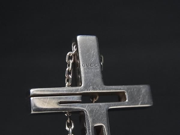 1 иен GUCCI Gucci Cross 10 знак . колье подвеска аксессуары женский мужской оттенок серебра FC1733