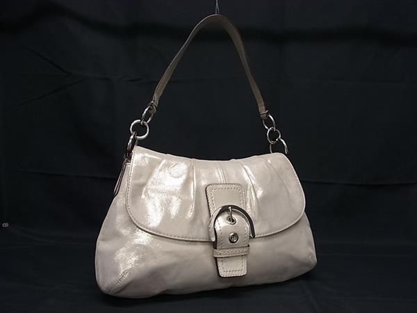 1円 ■美品■ COACH コーチ F17217 ソーホー レザー ワンショルダーバッグ ハンドバッグ 肩掛けかばん メタリック ゴールド系 BF6800_画像1