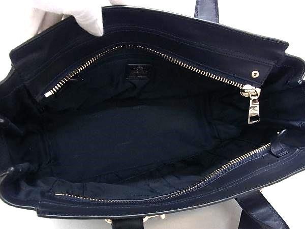 1 jpy # ultimate beautiful goods # COACH Coach 34408 Swagger Carry all leather 2WAY shoulder handbag tote bag navy series BF6746