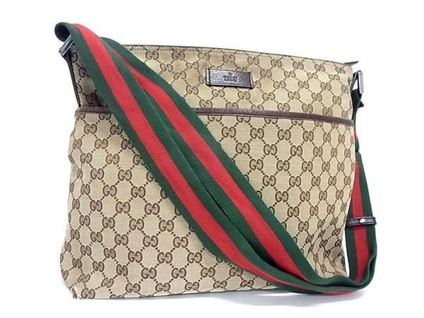 1円 GUCCI グッチ シェリーライン GG柄 GGキャンバス トートバッグ ショルダーバッグ 肩掛け レディース ブラウン系 AW4828_画像1