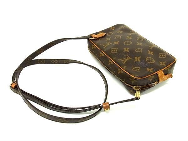 1円 LOUIS VUITTON ルイヴィトン M51828 モノグラム ポシェットマルリーバンドリエール クロスボディ ショルダー ブラウン系 AW3497_画像3