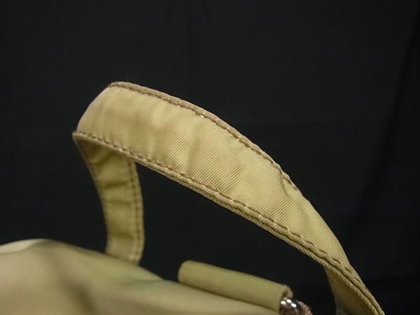 1円 PRADA プラダ テスートナイロン 巾着型 リュックサック バックパック デイパック レディース カーキ系×ベージュ系 AZ0924の画像2