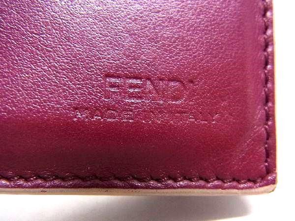 1円 ■美品■ FENDI フェンディ レザー 二つ折り 財布 ウォレット レディース メンズ グレー系 AV9807の画像6