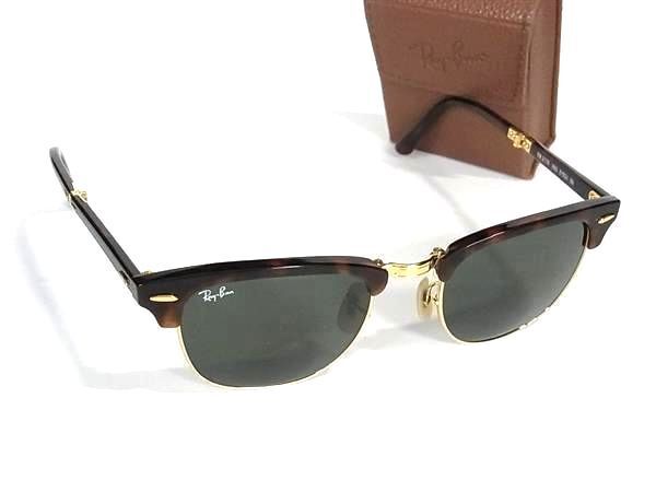 1円 ■美品■ Ray-Ban レイバン RB 2176 990 クラブマスター 折り畳み式 サングラス メガネ 眼鏡 メンズ レディース ブラウン系 AV7886_画像1