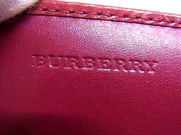 1円 BURBERRY バーバリー レザー 二つ折り 長財布 ウォレット 小銭入れ 札入れ レディース ピンク系 FA2329_画像6