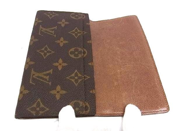 1円 LOUIS VUITTON ルイヴィトン モノグラム 二つ折り 長財布 ウォレット 札入れ メンズ レディース ブラウン系 FB0365_画像3