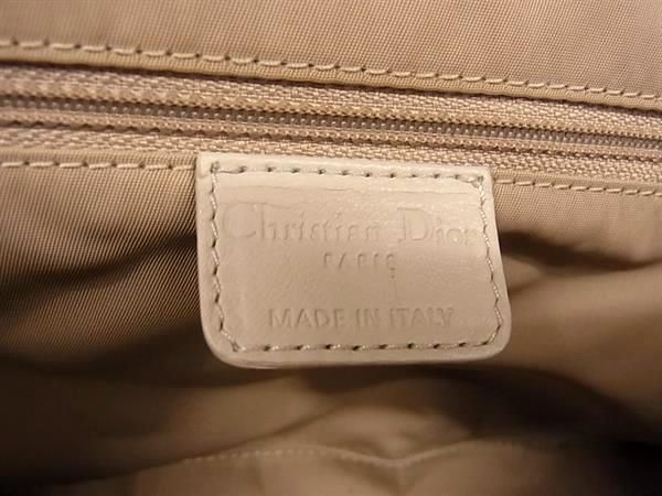 1円 ChristianDior クリスチャンディオール トロッター ロマンティック PVC×レザー チェーン トートバッグ ベージュ系 AW4539_画像6