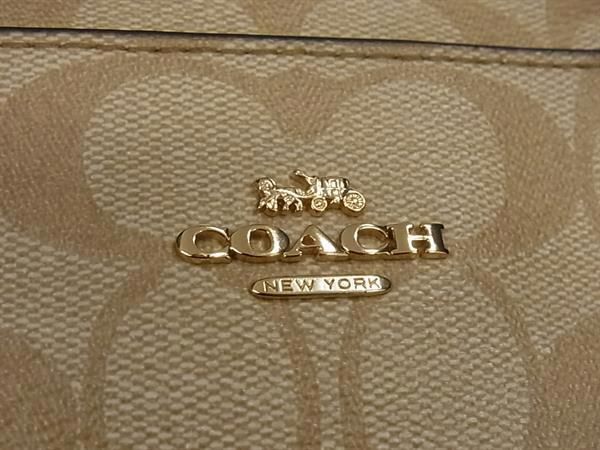 1円 ■美品■ COACH コーチ 91677 シグネチャー PVC×レザー カメラバッグ ショルダーバッグ 斜め掛け レディース ベージュ系 BF7439の画像6