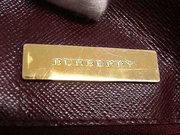 1円 BURBERRY バーバリー ノバチェック キャンバス×レザー ショルダーバッグ トート 肩掛け レディース ベージュ系×ボルドー系 BF7203_画像6