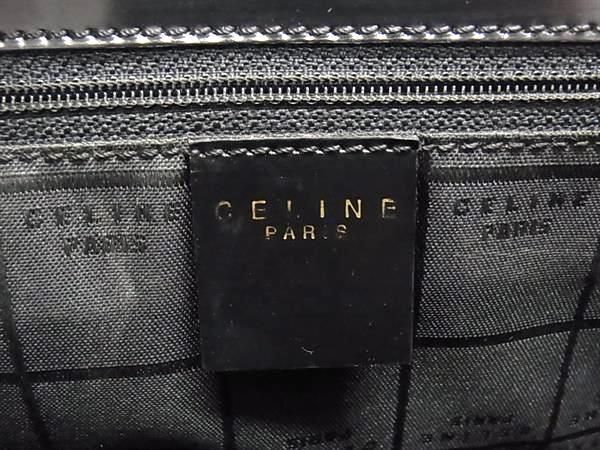 1円 ■美品■ CELINE セリーヌ レザー ショルダーバッグ 肩掛けかばん メンズ レディース ブラック系 FA1269_画像6