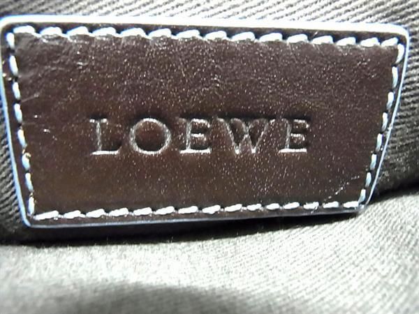 1円 ■極美品■ LOEWE ロエベ リピートアナグラム PVC×レザー ポーチ付き ショルダーバッグ 斜め掛け ネイビー系×ブラウン系 FC2507の画像6