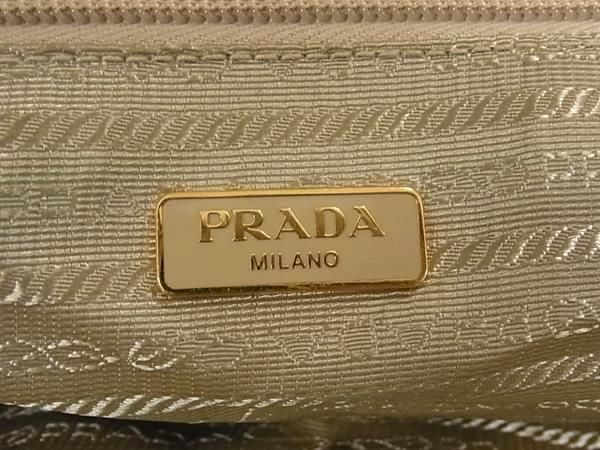 1円 ■美品■ PRADA プラダ テスートナイロン フラワー 花柄 トートバッグ ショルダーバッグ 肩掛けかばん レディース ベージュ系 BF6758の画像6