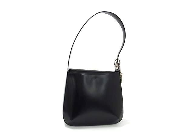 1円 ■美品■ ChristianDior クリスチャンディオール パテントレザー ワンショルダーバッグ 肩掛けかばん レディース ブラック系 FC2591の画像1