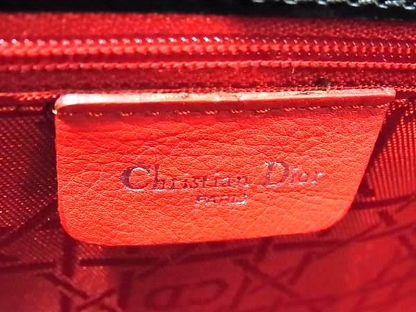 1円 ■美品■ ChristianDior クリスチャンディオール パテントレザー ワンショルダーバッグ 肩掛けかばん レディース ブラック系 FC2591の画像6