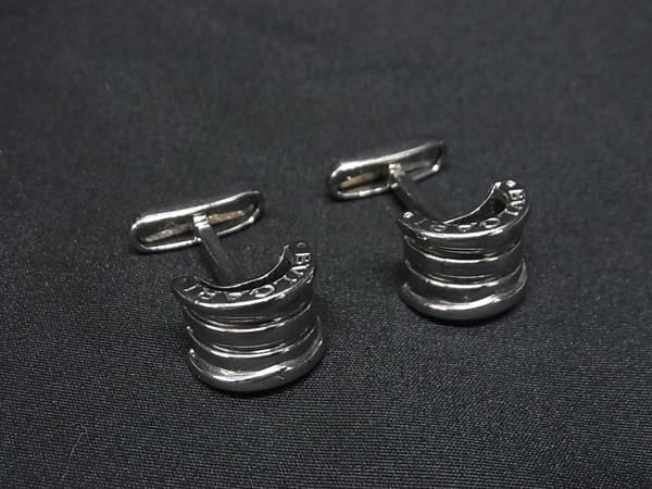 1円 ■美品■ BVLGARI ブルガリ カフス カフリンクス アクセサリー ビジネス 紳士 メンズ シルバー系 BK0313の画像1