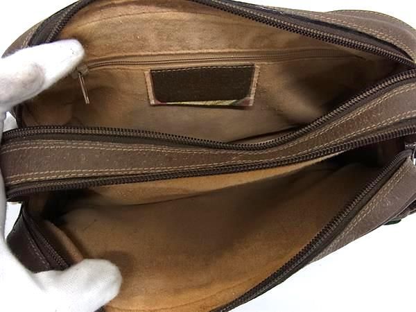 1円 ■美品■ GUCCI グッチ 66 02 049 オールドグッチ ヴィンテージ シェリーライン GG柄 PVC ショルダーバッグ ダークブラウン系 FC3523_画像5