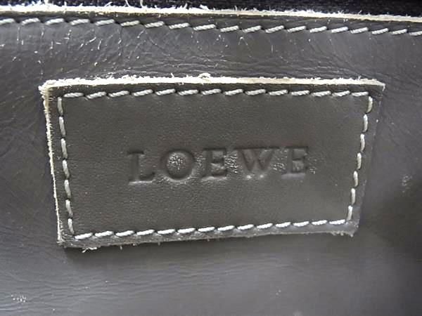 1円 LOEWE ロエベ アナグラム パンチング レザー トートバッグ ショルダー 肩掛け レディース グレージュ系 AX5442の画像6