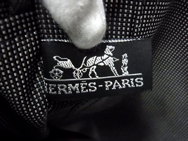 1円 ■新品同様■ HERMES エルメス エールラインMM キャンバス シルバー金具 トート ハンドバッグ メンズ レディース グレー系 AG3960の画像9