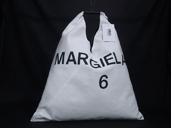 1円 ■新品■未使用■ MM6 Maison Margiela メゾンマルジェラ ジャパニーズトート キャンバス ハンドバッグ ホワイト系 BC5494の画像1