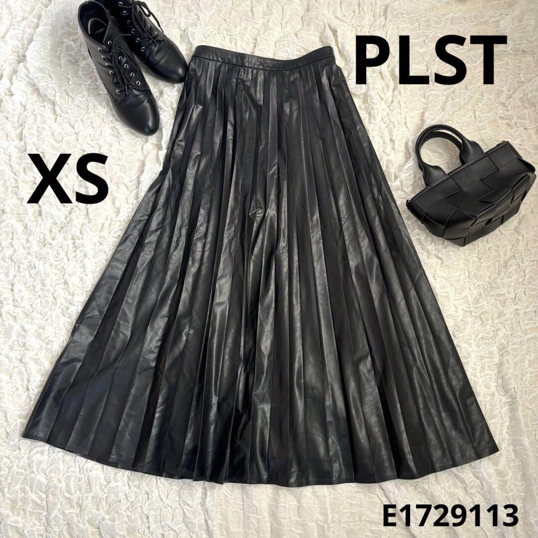 PLST плюс te кожа юбка в складку кожзаменитель черный маленький размер XS