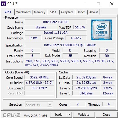 Intel Core i3-6100 動作確認済 1_画像3