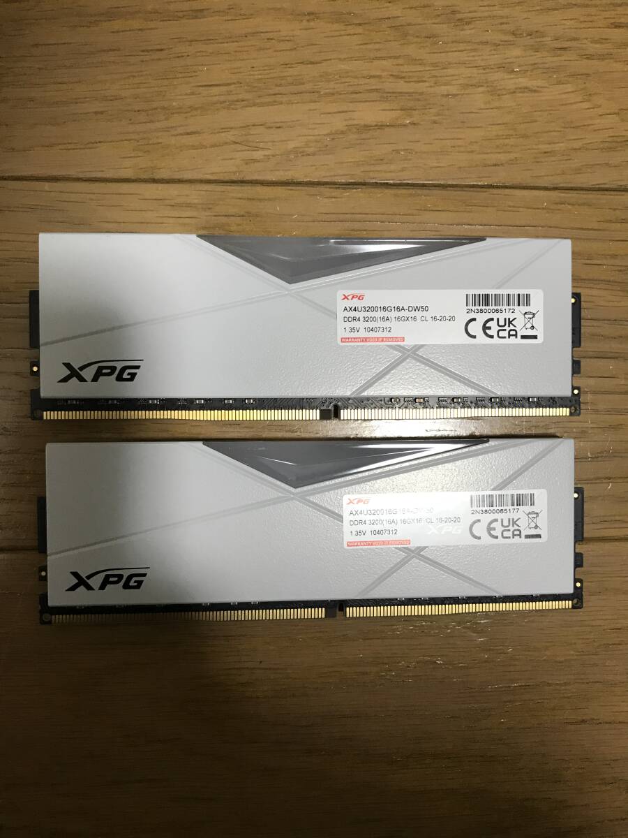 XPG SPECTRIX D50 RGB AX4U320016G16A-DW50 DDR4-3200 16GBx2枚 計32GB メモリ 動作確認済_2_画像3