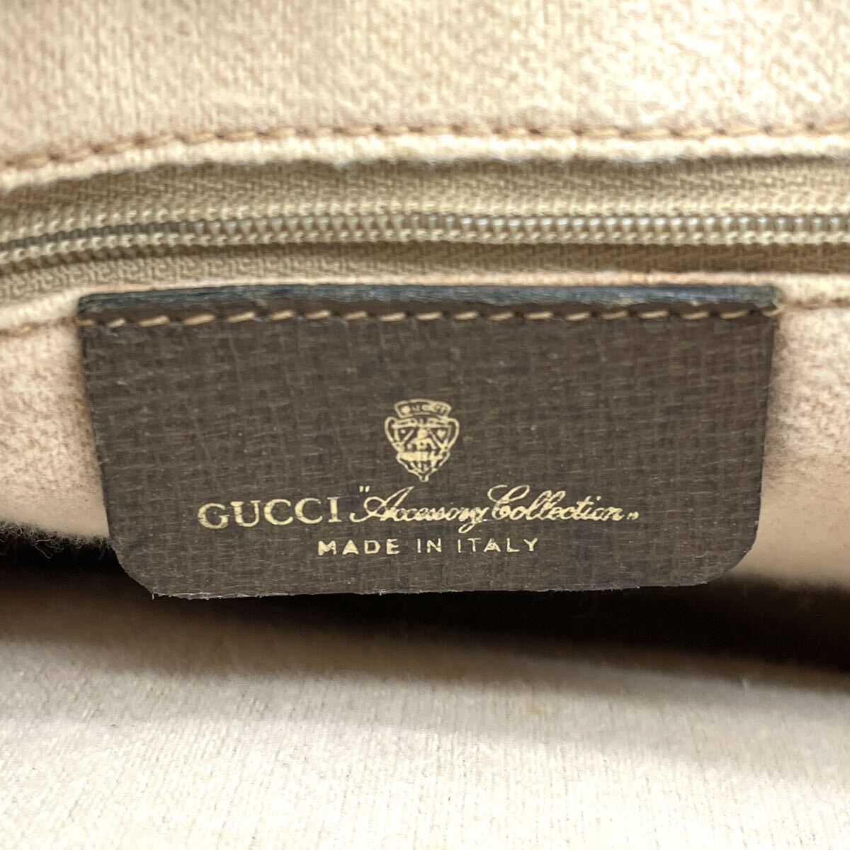 1円 GUCCI オールドグッチ GG柄 ブラウン ショルダーバッグ インターロッキングG PVC レザー_画像8