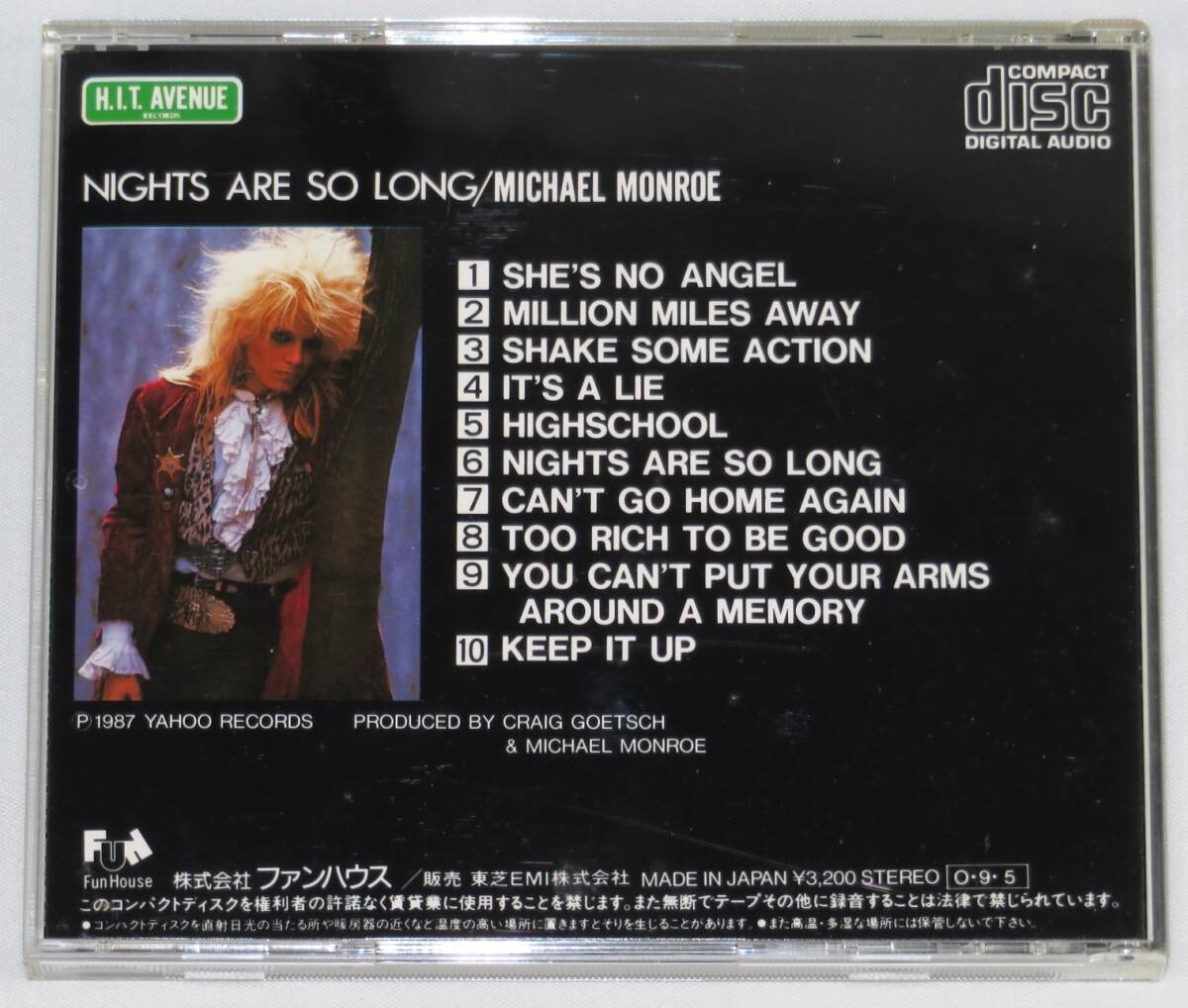 MICHAEL MONROE Nights Are So Long 1987年旧規格日本盤 32HD-1037 マイケル・モンロー HANOI ROCKS ハノイ・ロックス_画像6