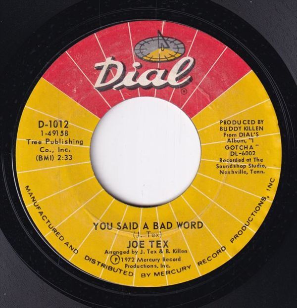 Joe Tex - It Ain't Gonna Work Baby / You Said A Bad Word (A) SF-CH422_画像1