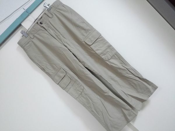 kkyj1672 ■ Eddie Bauer ■ エディーバウアー カーゴパンツ ボトムス ダークベージュ コットン 32 M_画像1