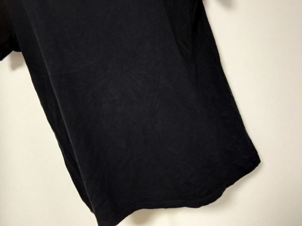 kkyj2260 ■ ユニクロ ■ Tシャツ カットソー トップス 半袖 ヘンリーネック コットン 黒 シンプル L_画像3