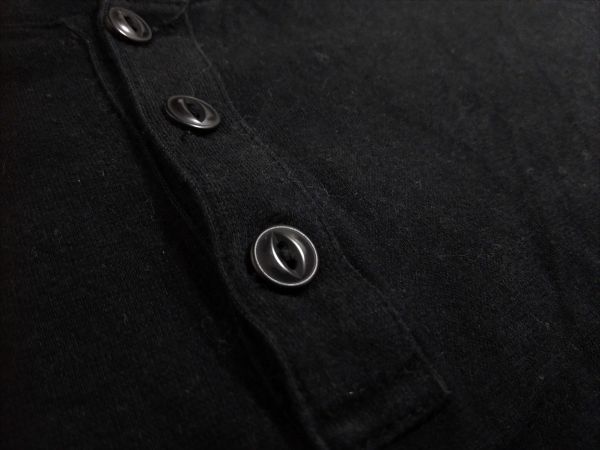 kkyj2260 ■ ユニクロ ■ Tシャツ カットソー トップス 半袖 ヘンリーネック コットン 黒 シンプル L_画像8