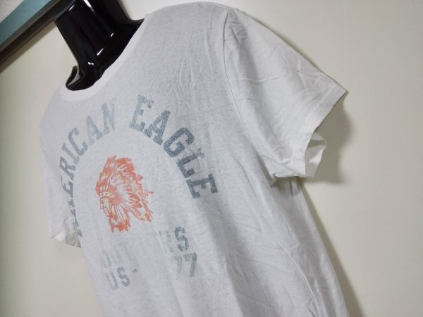 kkyj1903 ■ AMERICAN EAGLE OUTFITTERS ■ アメリカンイーグル Tシャツ トップス カットソー 半袖 白 コットン M_画像4