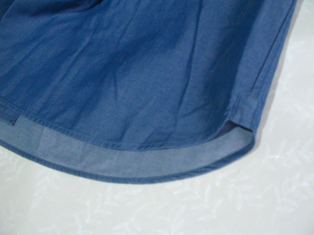ssy8464 MORLES 長袖 ワイシャツ ダークブルー ■ 無地 ■ ホリゾンタルカラー コットン100 Mサイズ シンプルの画像8