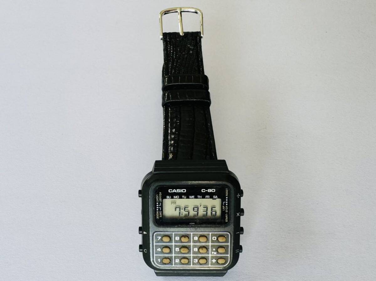 ☆1000円スタート☆　カシオ　カリキュレーター　デジタル　動品　　CASIO　腕時計　C-80_画像1