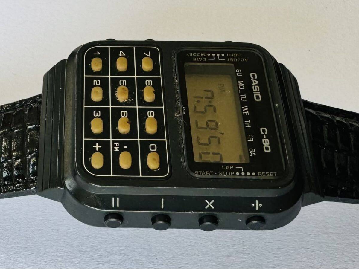 ☆1000円スタート☆　カシオ　カリキュレーター　デジタル　動品　　CASIO　腕時計　C-80_画像4