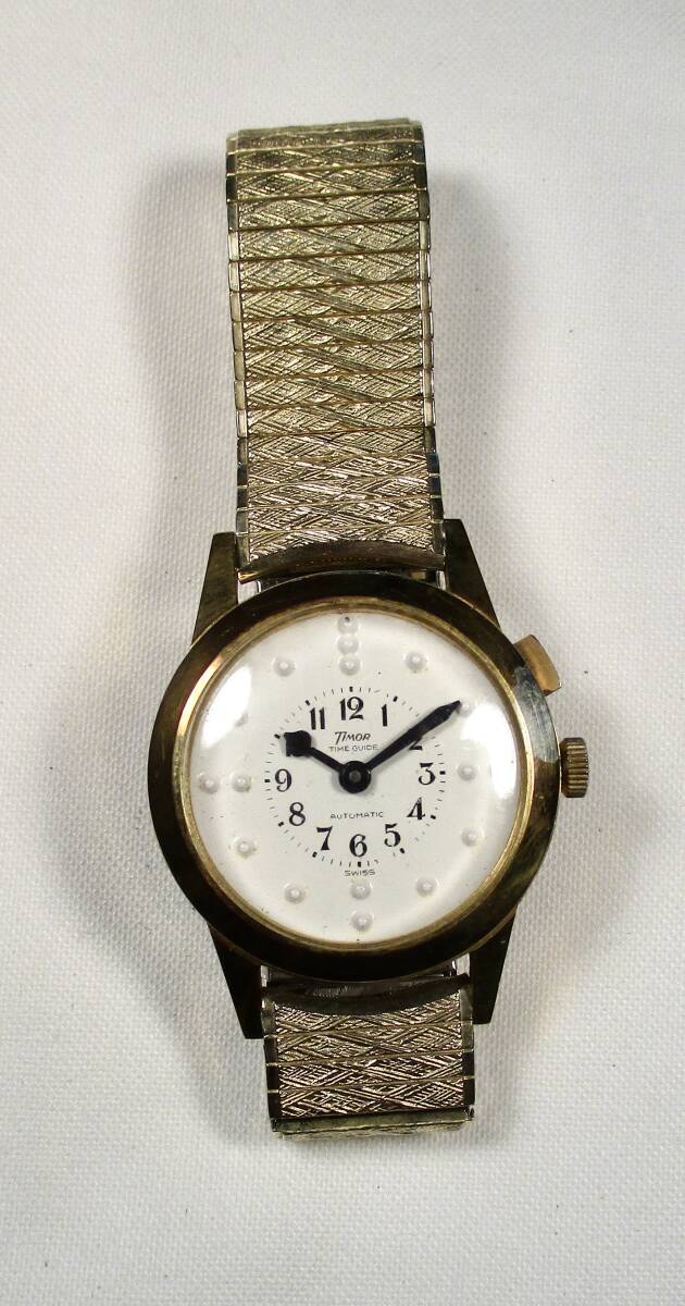 ☆ 金張　TIMOR 視覚障害者用　 紳士用腕時計　自動巻　1960年代　スイス製_画像1