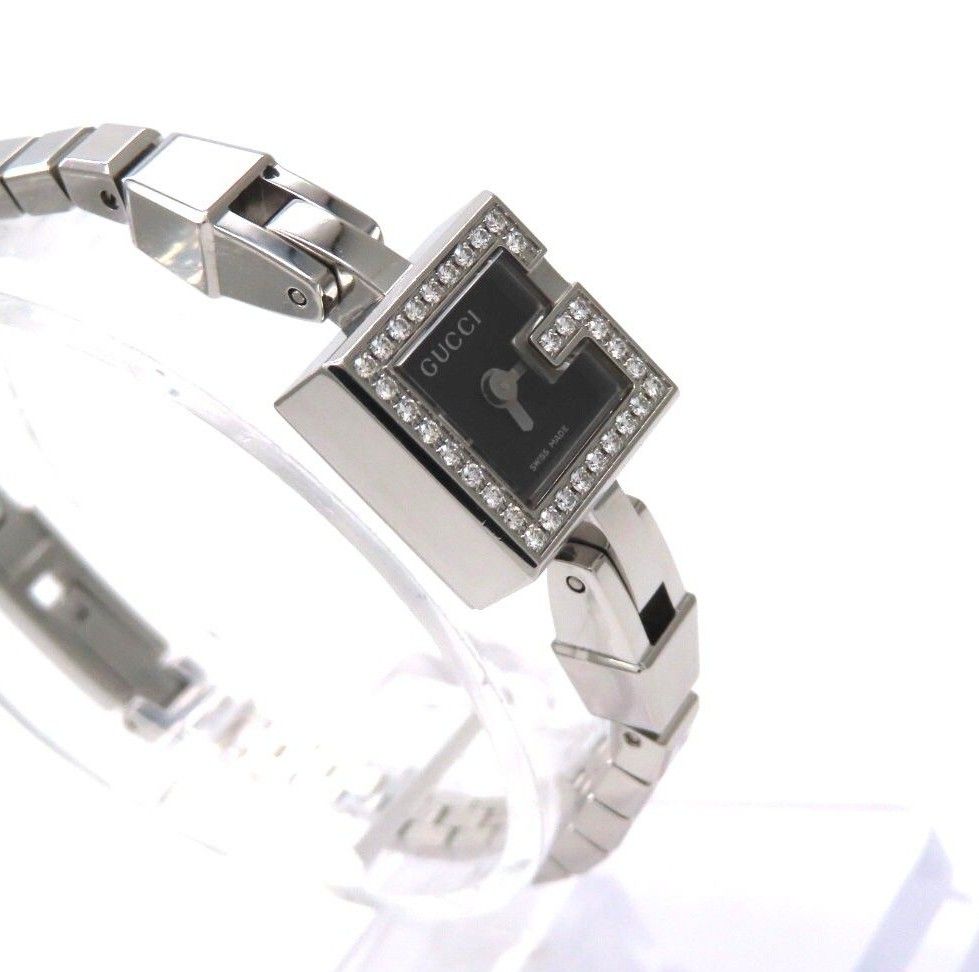 【GUCCI】グッチ 時計 ’Gミニ 102’ ダイヤモンドベゼル ブラック文字盤 ☆極美品☆